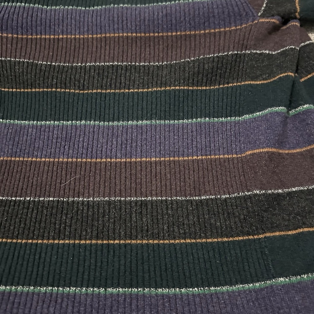 Cividini 100% Cashmere Striped Cowl Neck Sweater Italy IT 44 US M Purple Green - Picture 4 of 10